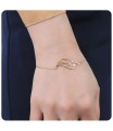 Gold Plated Huge Leaf Silver Bracelet BRS-214-GP